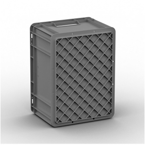 Евроконтейнер 400x300x220 мм Арт. ЕС-4322.4 серый с усиленным дном и закрытыми ручками Евроконтейнер 400x300x220 мм Арт. ЕС-4322.4 серый с усиленным дном и закрытыми ручками